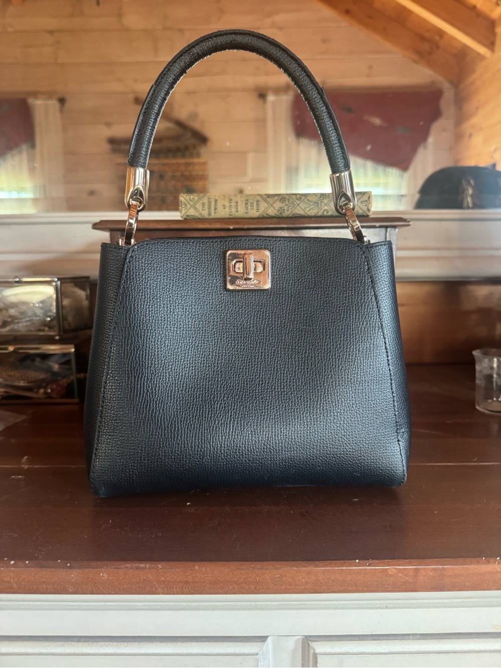 The cutest small Kate Spade Black Structured Top-Handle Bag